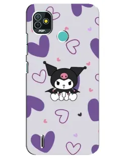 Чохол для TECNO Pop 5 (BD2p) з картинкою «Kuromi та лавандові серця»