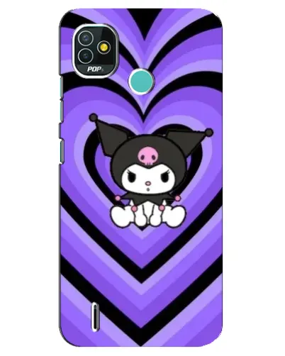 Чехол для TECNO Pop 5 (BD2p) с картинкой «Kuromi и фиолетовые сердца»