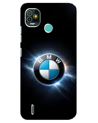 Чехол для TECNO Pop 5 (BD2p) с картинкой «BMW — неоновое сияние»