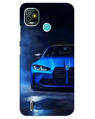 Чехол для TECNO Pop 5 (BD2p) с картинкой «Голубая BMW M4»