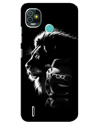Чехол для TECNO Pop 5 (BD2p) с картинкой «BMW и лев»