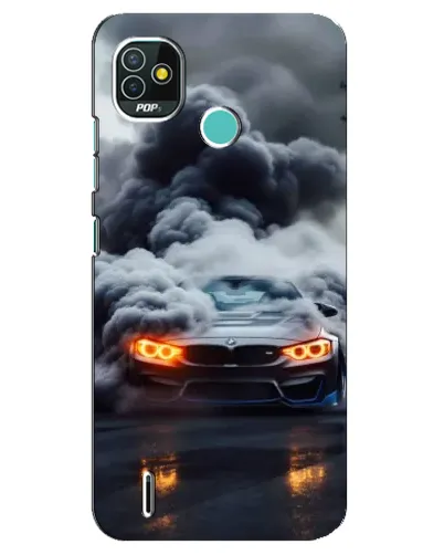 Чехол для TECNO Pop 5 (BD2p) с картинкой «BMW в дыму»