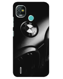 Чехол для TECNO Pop 5 (BD2p) с картинкой «Эмблема BMW — макро»