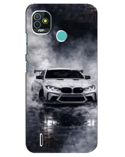 Чехол для TECNO Pop 5 (BD2p) с картинкой «BMW сквозь туман»