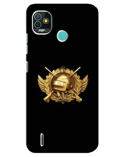 Чехол для TECNO Pop 5 (BD2p) с картинкой «PUBG — оранжевый градиент»