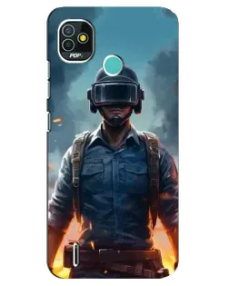 Чехол для TECNO Pop 5 (BD2p) с картинкой «PUBG — реалистичный герой»