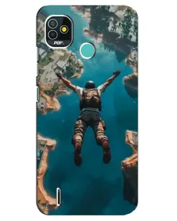 Чехол для TECNO Pop 5 (BD2p) с картинкой «PUBG — свободное падение»