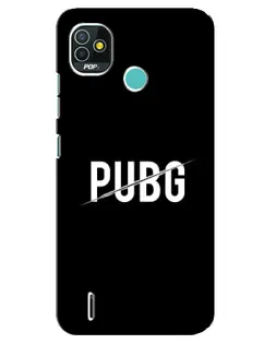 Чехол для TECNO Pop 5 (BD2p) с картинкой «PUBG — белый логотип»
