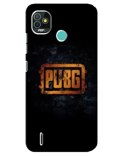 Чехол для TECNO Pop 5 (BD2p) с картинкой «PUBG — золотой логотип»