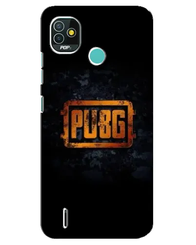 Чехол для TECNO Pop 5 (BD2p) с картинкой «PUBG — золотой логотип»