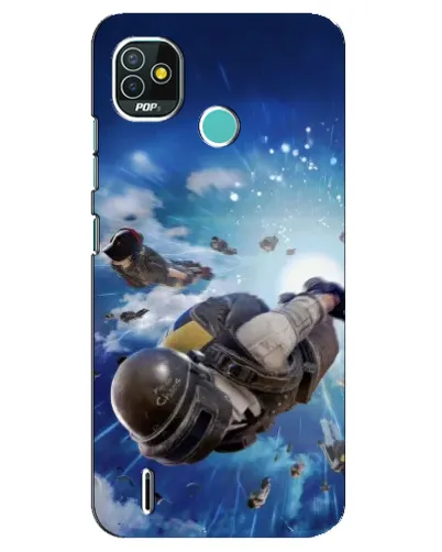 Чехол для TECNO Pop 5 (BD2p) с картинкой «Десант PUBG — прыжок»