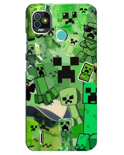 Чехол для TECNO Pop 5 (BD2p) с картинкой «Криперы Minecraft» Чехол для TECNO Pop 5 (BD2p) с картинкой «Криперы Minecraft»