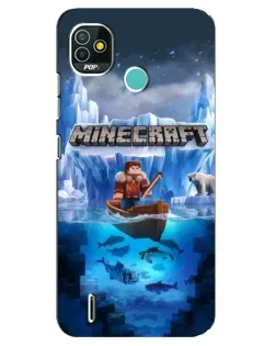 Чехол для TECNO Pop 5 (BD2p) с картинкой «Minecraft ледяной мир»