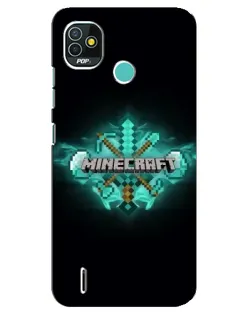 Чехол для TECNO Pop 5 (BD2p) с картинкой «Minecraft Diamond лого»