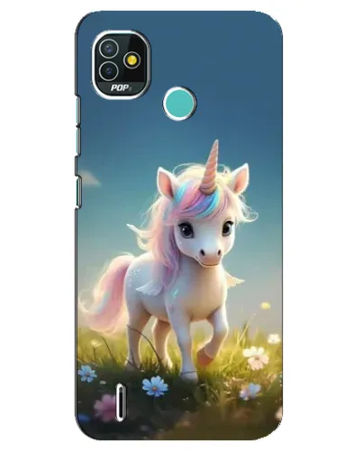 Чехол для TECNO Pop 5 (BD2p) с картинкой «Единорог на поляне»