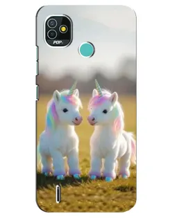 Чехол для TECNO Pop 5 (BD2p) с картинкой «Пара единорогов»