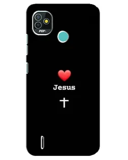 Чехол для TECNO Pop 5 (BD2p) с картинкой «Сердце - Jesus» Чехол для TECNO Pop 5 (BD2p) с картинкой «Сердце - Jesus»
