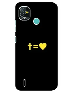 Чехол для TECNO Pop 5 (BD2p) с картинкой «Сердце и Крест»