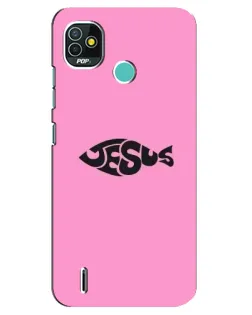 Чехол для TECNO Pop 5 (BD2p) с картинкой «Розовый символ  Jesus»