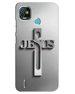 Чохол для TECNO Pop 5 (BD2p) з картинкою «Металевий хрест Jesus» Чохол для TECNO Pop 5 (BD2p) з картинкою «Металевий хрест Jesus»