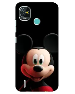 Чехол для TECNO Pop 5 (BD2p) с картинкой «Улыбающийся Микки Маус»