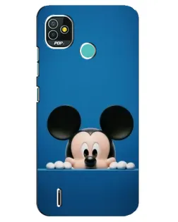 Чехол для TECNO Pop 5 (BD2p) с картинкой «Микки выглядывает»
