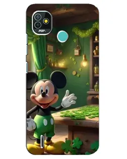 Чехол для TECNO Pop 5 (BD2p) с картинкой «Микки в мастерской»