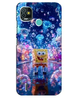 Чехол для TECNO Pop 5 (BD2p) с картинкой «Неоновый океан»