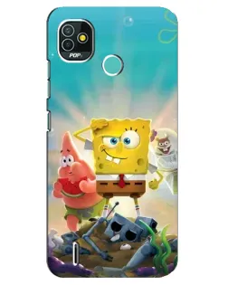 Чехол для TECNO Pop 5 (BD2p) с картинкой «Спанч Боб победитель»