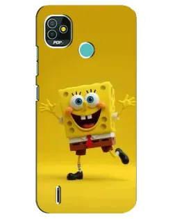 Чехол для TECNO Pop 5 (BD2p) с картинкой «Позитивный Губка Боб»