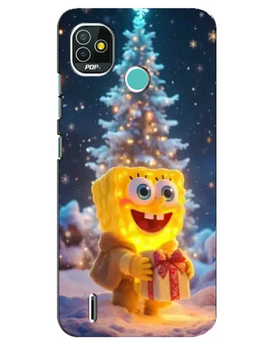 Чехол для TECNO Pop 5 (BD2p) с картинкой «Рождественский Спанч Боб»