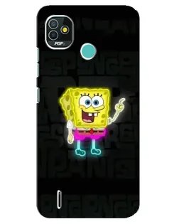 Чехол для TECNO Pop 5 (BD2p) с картинкой «Неоновый Губка Боб»
