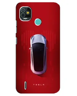 Чехол для TECNO Pop 5 (BD2p) с картинкой «Tesla Top View»