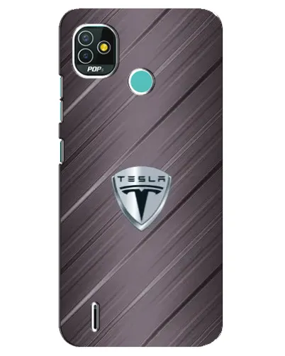 Чехол для TECNO Pop 5 (BD2p) с картинкой «Металлическая текстура Tesla»