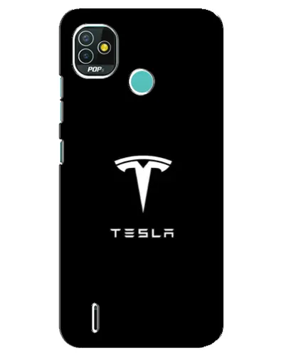 Чехол для TECNO Pop 5 (BD2p) с картинкой «Tesla White Logo»