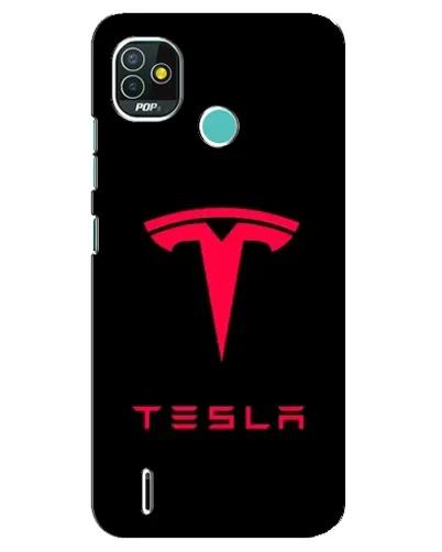 Чехол для TECNO Pop 5 (BD2p) с картинкой «Tesla Red Logo»