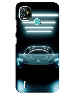 Чехол для TECNO Pop 5 (BD2p) с картинкой «Tesla в неоне»