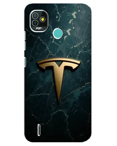 Чехол для TECNO Pop 5 (BD2p) с картинкой «Мраморная Tesla Gold»