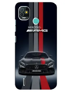 Чехол для TECNO Pop 5 (BD2p) с картинкой «Mercedes — белый карбон»