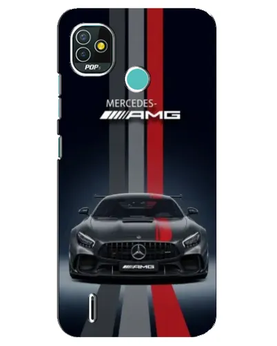 Чехол для TECNO Pop 5 (BD2p) с картинкой «Mercedes — белый карбон»
