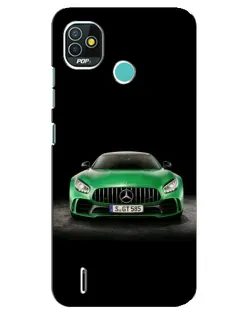 Чехол для TECNO Pop 5 (BD2p) с картинкой «Mercedes — неоновый лого»