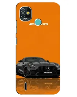 Чехол для TECNO Pop 5 (BD2p) с картинкой «Оранжевый Mercedes AMG»