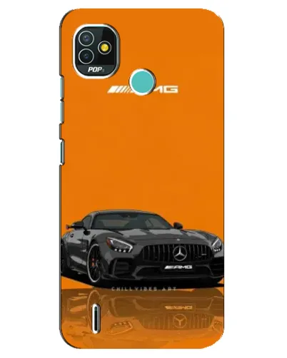 Чехол для TECNO Pop 5 (BD2p) с картинкой «Оранжевый Mercedes AMG»