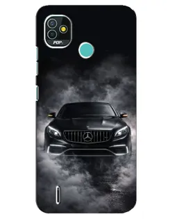 Чехол для TECNO Pop 5 (BD2p) с картинкой «Mercedes в дыму»