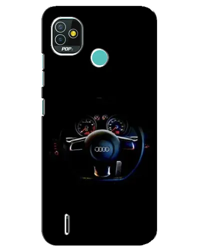 Чехол для TECNO Pop 5 (BD2p) с картинкой «Салон Audi — руль»