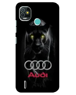 Чехол для TECNO Pop 5 (BD2p) с картинкой «Пантера и Audi»