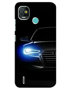 Чехол для TECNO Pop 5 (BD2p) с картинкой «Неоновый взгляд Audi»