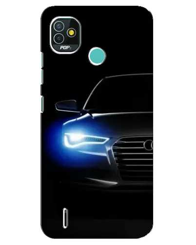 Чехол для TECNO Pop 5 (BD2p) с картинкой «Неоновый взгляд Audi»