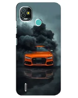 Чехол для TECNO Pop 5 (BD2p) с картинкой «Audi в облаках дыма»