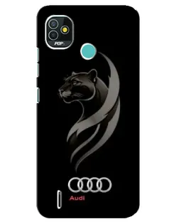 Чехол для TECNO Pop 5 (BD2p) с картинкой «Графика — пантера и Audi»